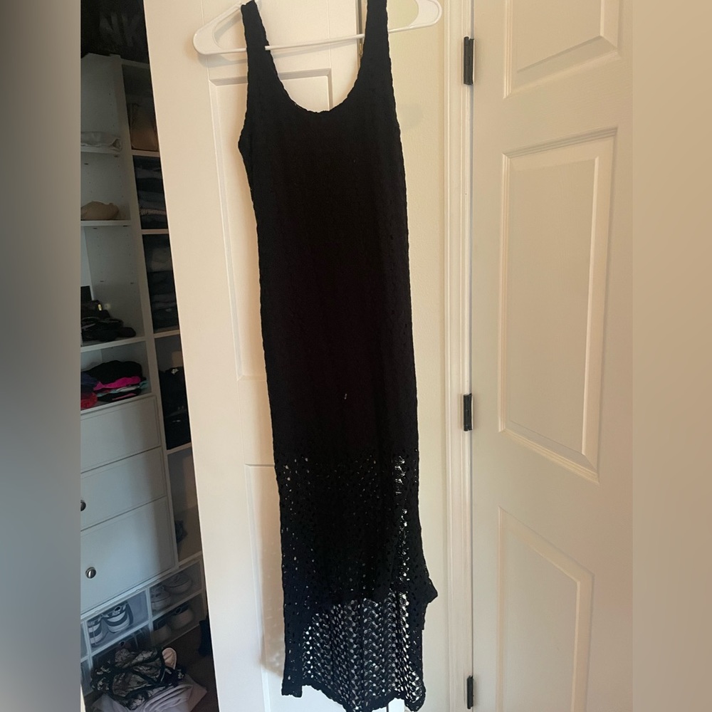 Black Knitted Midi Dress- S